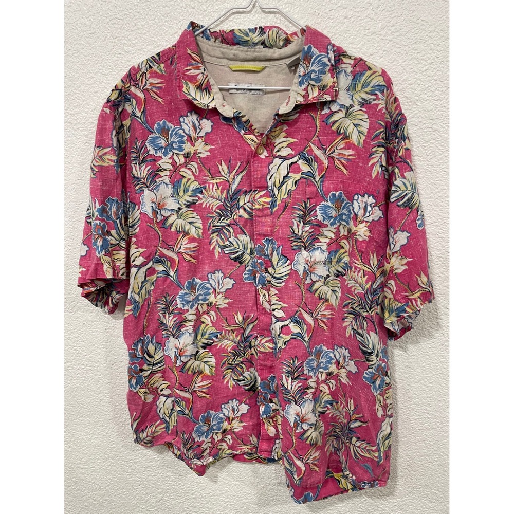 Tommy Bahama XXL Men's Tropical Linen Short Sleeve Button Down Shirt